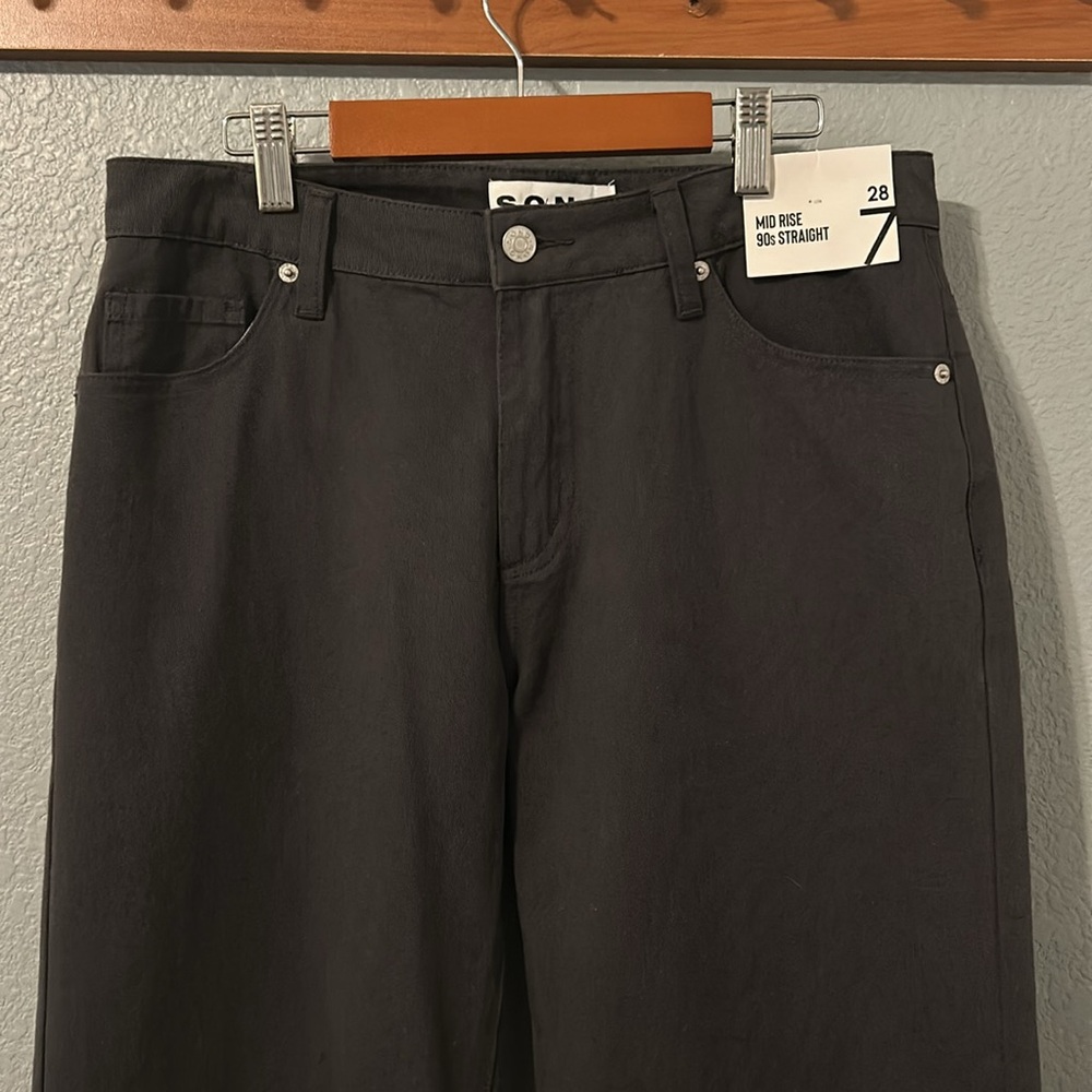 NWT S.O.N.G Gray 90s Mid Rise Straight Leg Jeans Size 7 - Picture 3 of 11